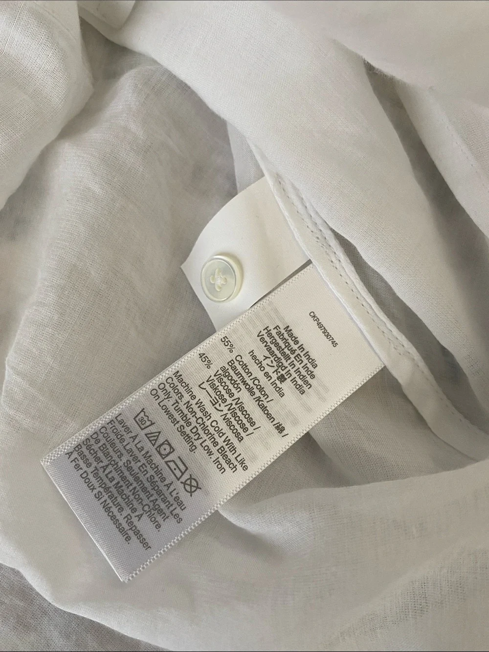 Like new! Madewell Balloon Sleeve White Cotton Blend Top